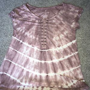 Brand new American eagle tie dye lace up tee small